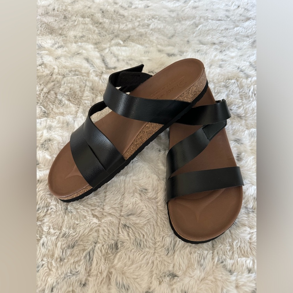 🩵Skechers Brand New Without Tag Black Velcro Sandal Womens Size 10🩵